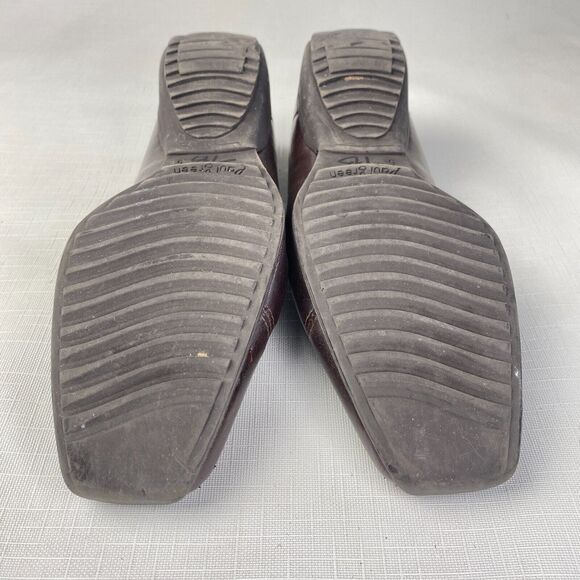 Paul Green Munchen Brown Leather Stitched LOAFERS! Square Toe Women's Sz 5 - Picture 12 of 13